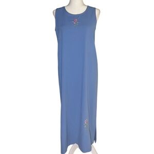 Vintage Cottagecore Cross-Stitch Maxi Dress Petite Small